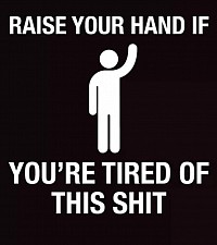 Hand raise tired meme